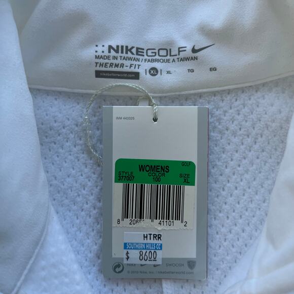 NIKE GOLF Therma-FIT Vest Womens XL White Southern Hills CC Logo NWT Full Zip - Picture 4 of 9